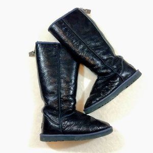Australia Luxe Collective Sheepskin tall boots crinkle leather